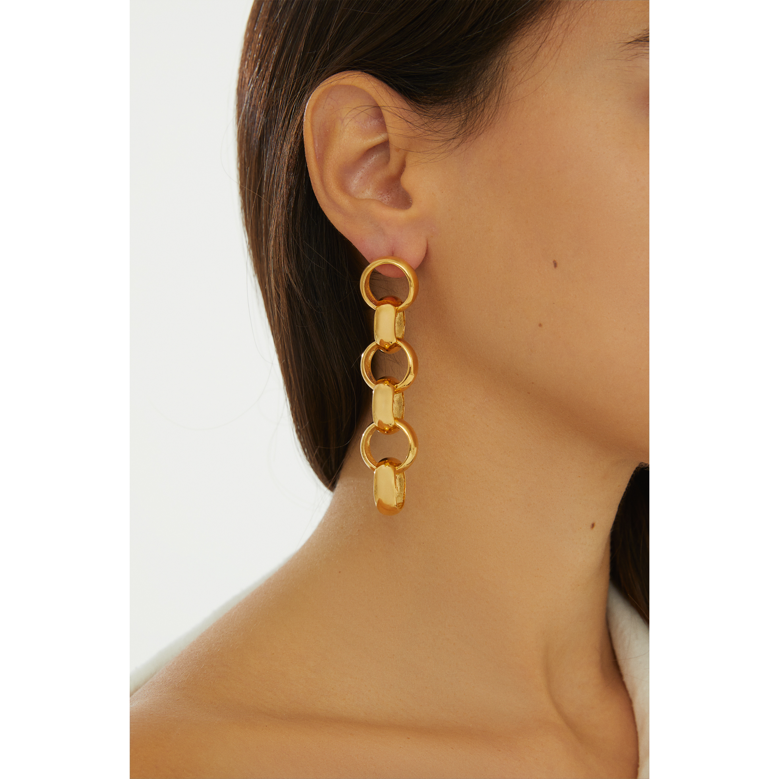 Maison Soula-Gaia Chain Drop Earrings Large Chains-Earrings-2-milagron.live