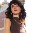 Maison Soula-Gaia Chain Drop Earrings Large Chains-Earrings-4-milagron.live