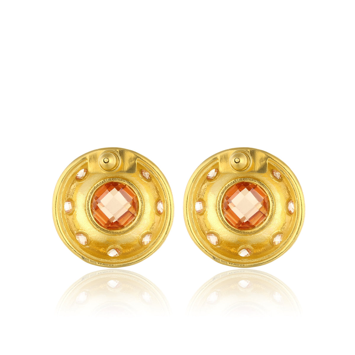 Maison Soula-Olympia Earrings Coral Gold-Earrings-3-milagron.live
