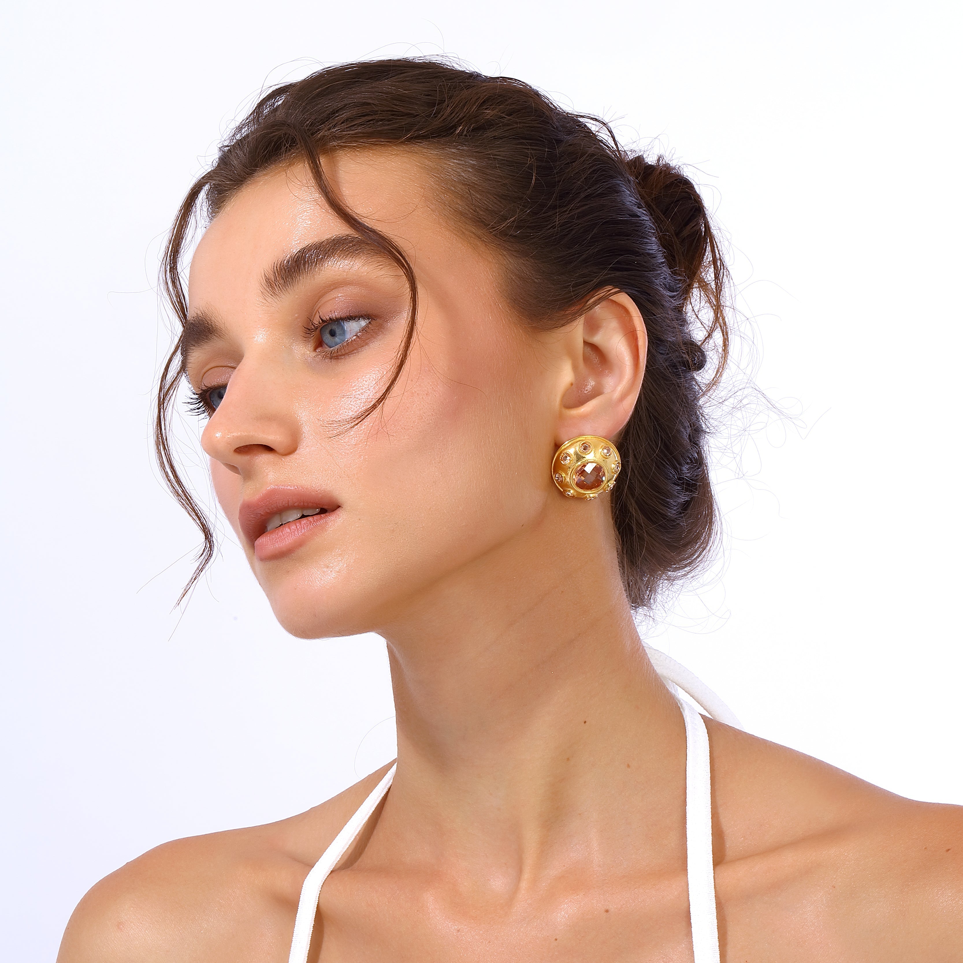 Maison Soula-Olympia Earrings Coral Gold-Earrings-4-milagron.live