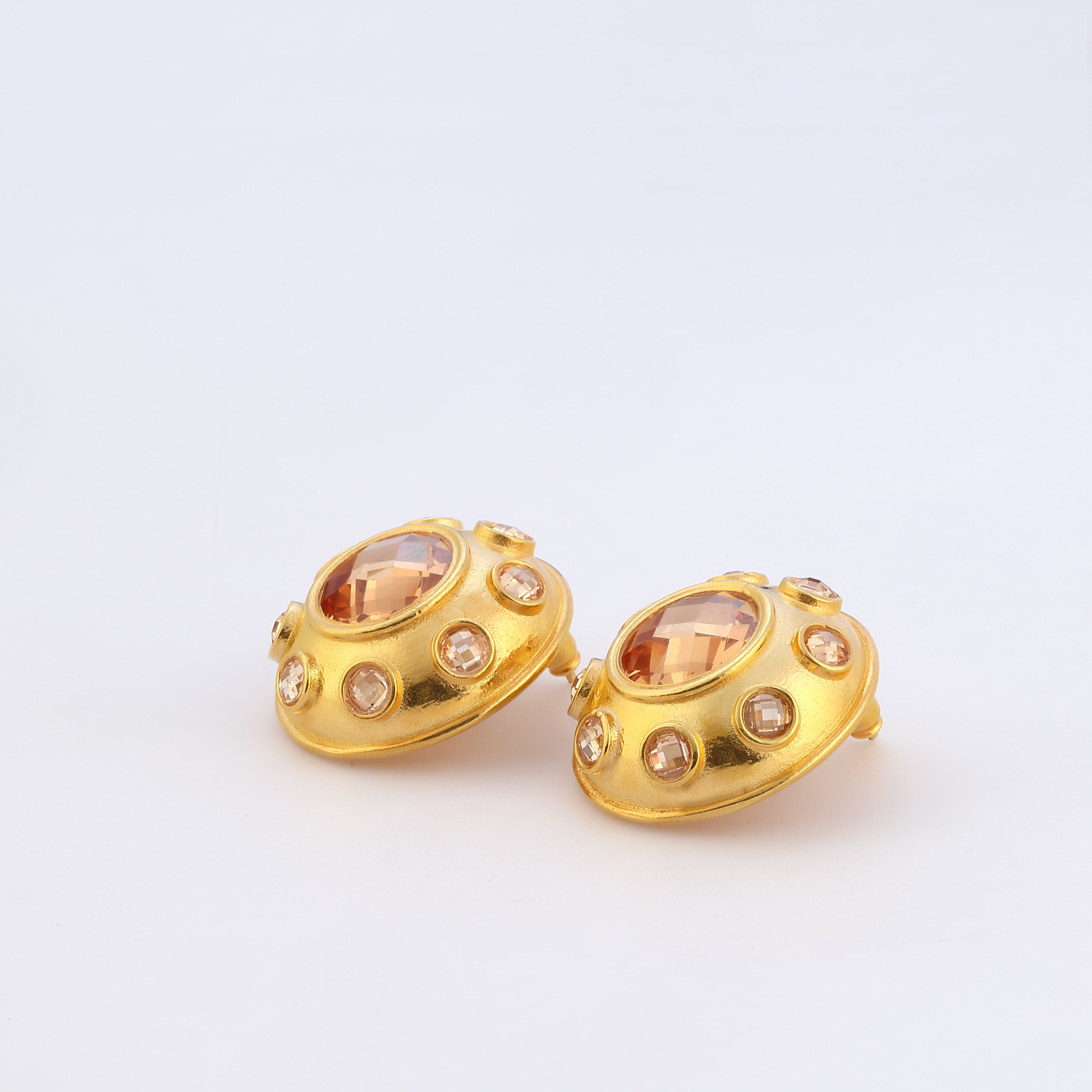 Maison Soula-Olympia Earrings Coral Gold-Earrings-5-milagron.live
