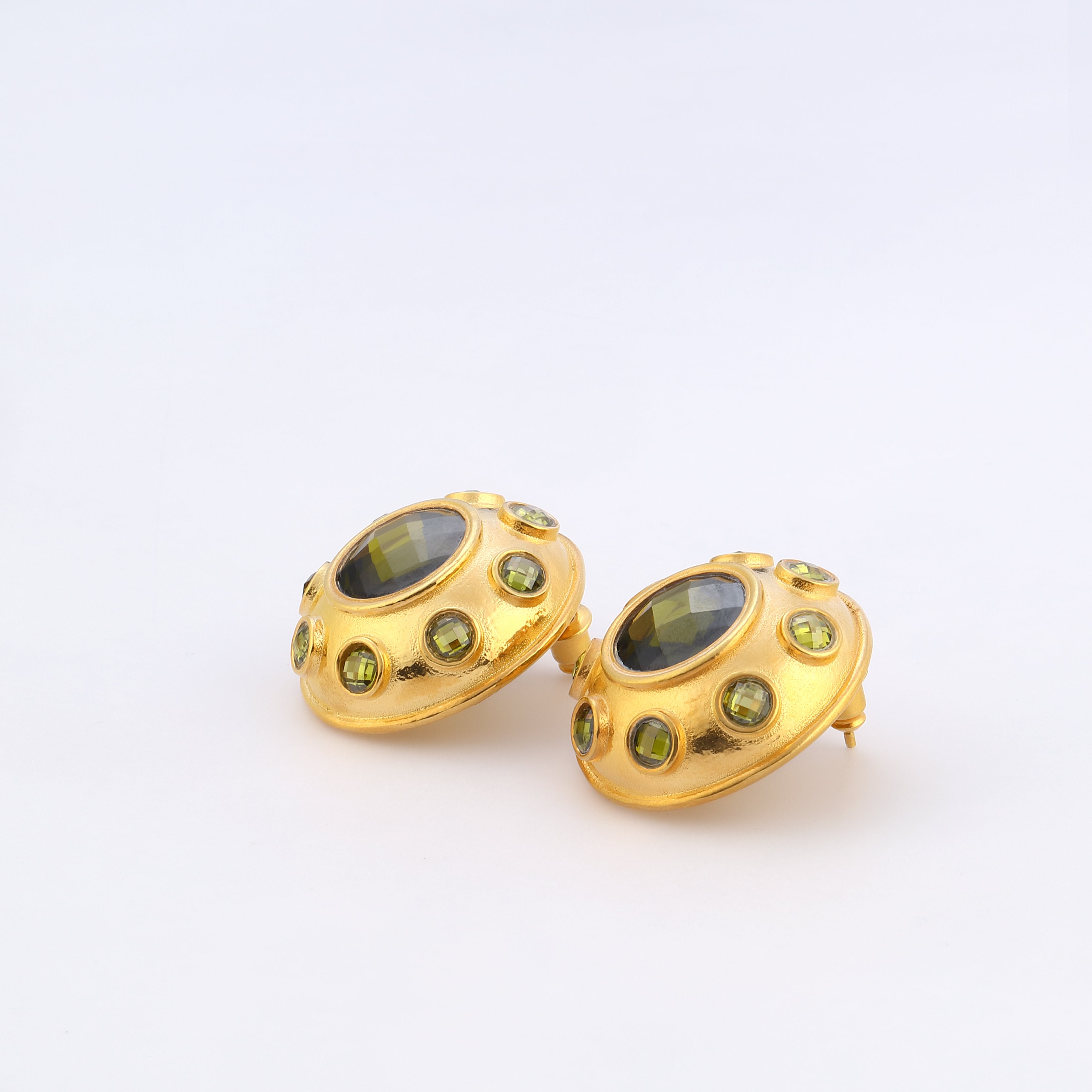 Maison Soula-Olympia Earrings Olive Green-Earrings-5-milagron.live