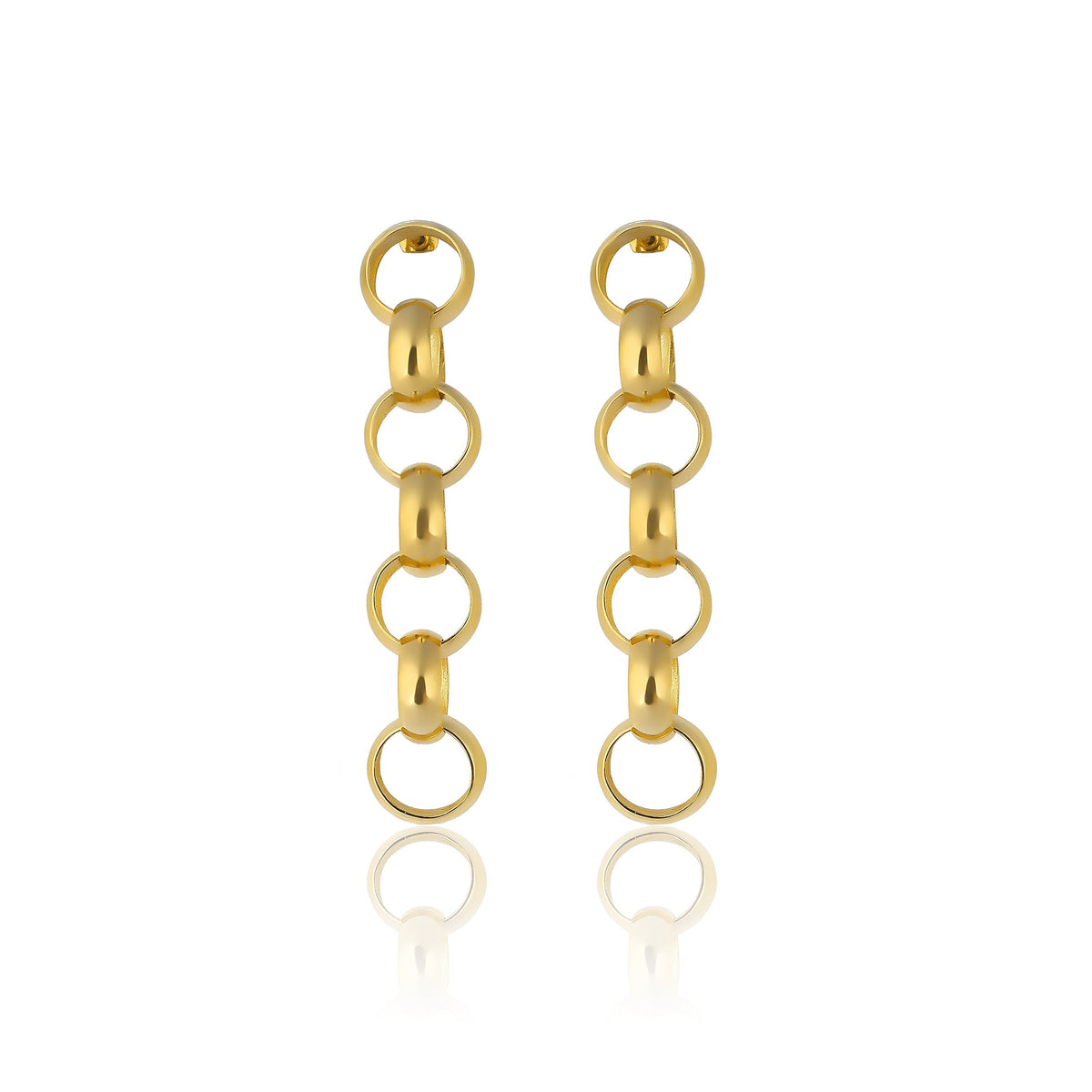 Maison Soula-Gaia Chain Drop Earrings Small Chains-Earrings-1-milagron.live