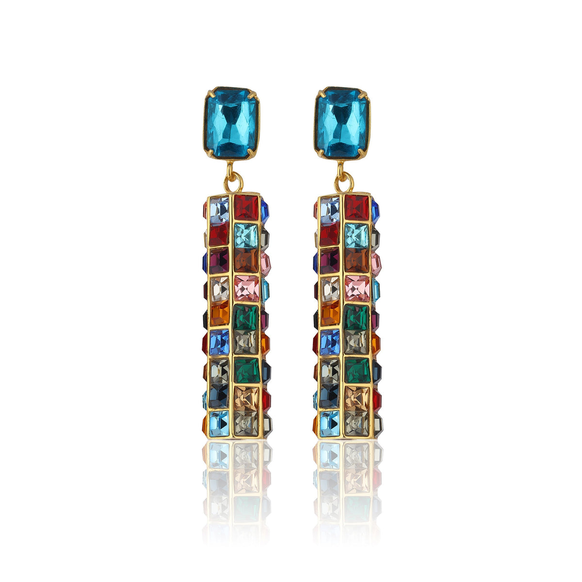 Maison Soula-Hypnos Drop Earrings Deep Blue-Earrings-1-milagron.live