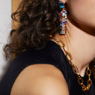 Maison Soula-Hypnos Drop Earrings Deep Blue-Earrings-2-milagron.live