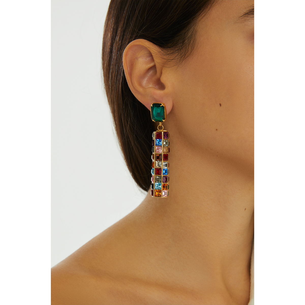 Maison Soula-Hypnos Drop Earrings Emerald Green-Earrings-2-milagron.live
