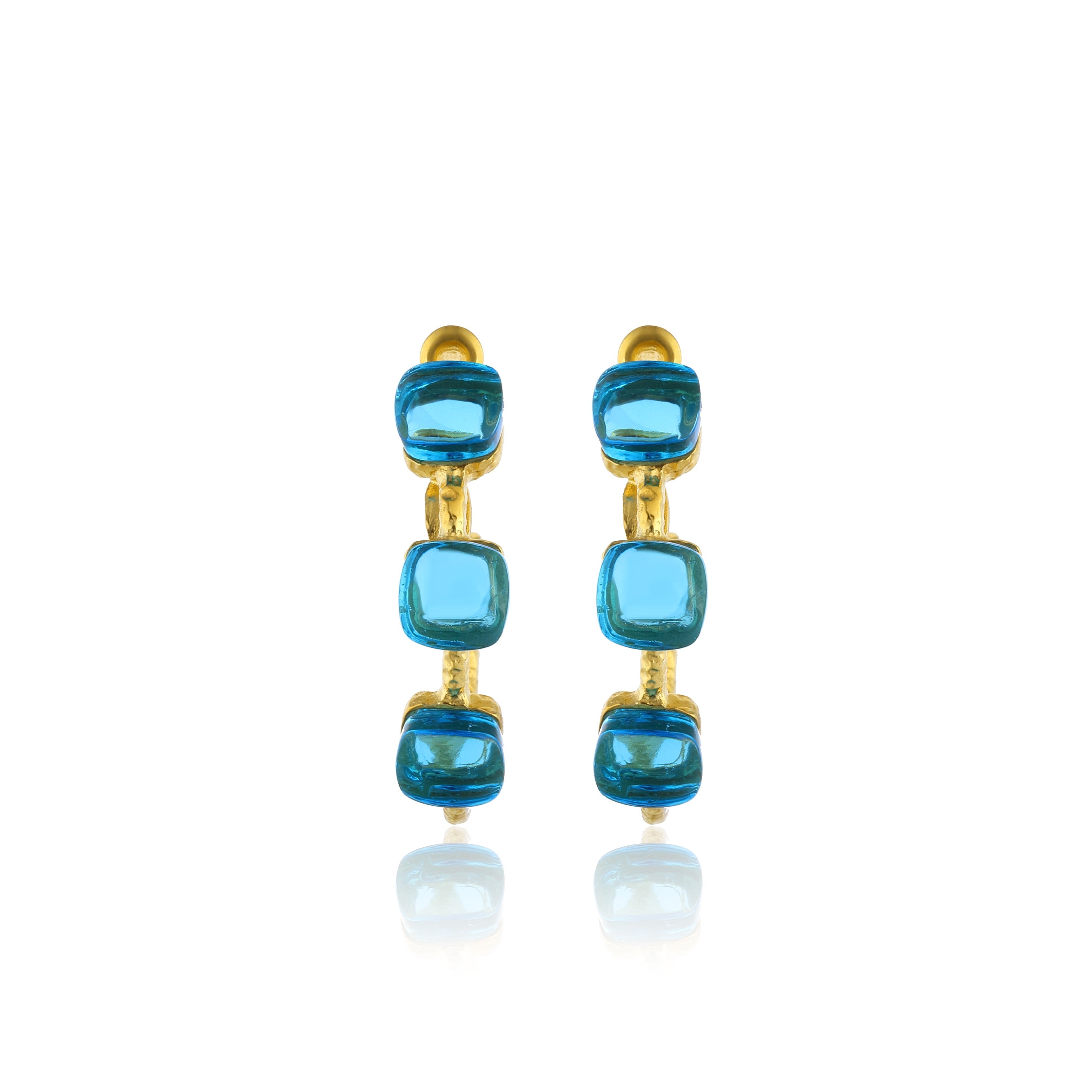 Maison Soula-Siena Hoop Earrings Aquamarine Blue-Earrings-3-milagron.live