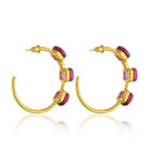 Maison Soula-Siena Hoop Earrings Ruby Pink-Earrings-4-milagron.live