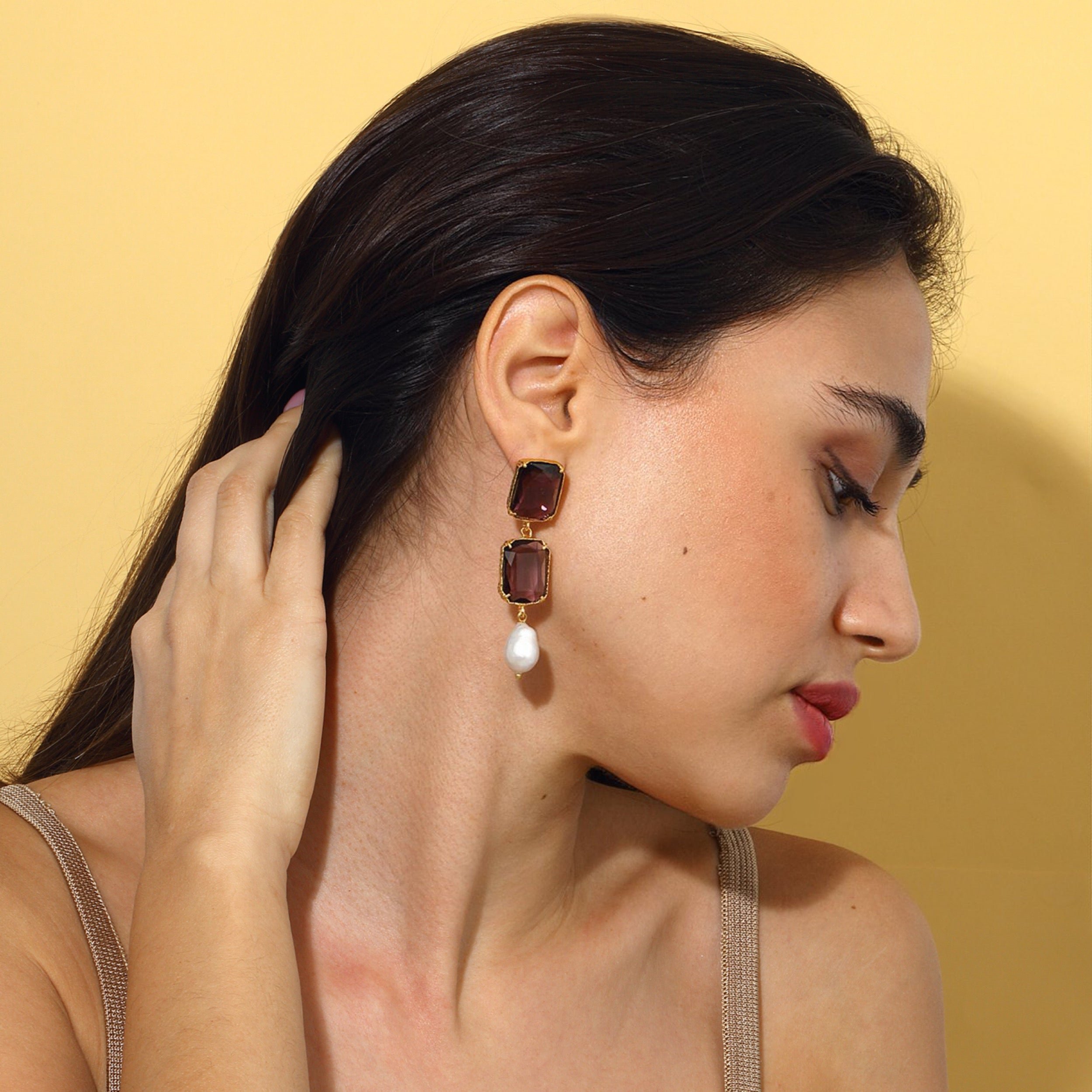 Maison Soula-Sloane Earrings Amethyst-Earrings-2-milagron.live