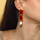 Maison Soula-Sloane Earrings Emerald Red-Earrings-2-milagron.live