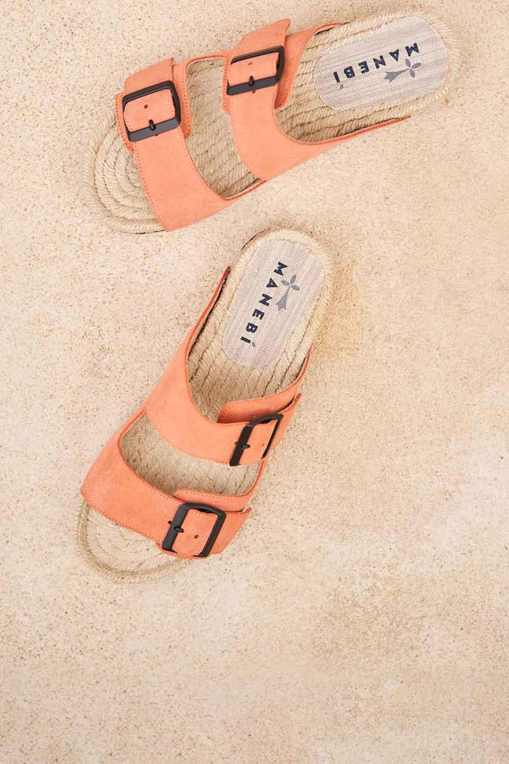 Manebi-Hamptons Nordic Sandals Apricot-Sandalet & Terlik-4-milagron.live