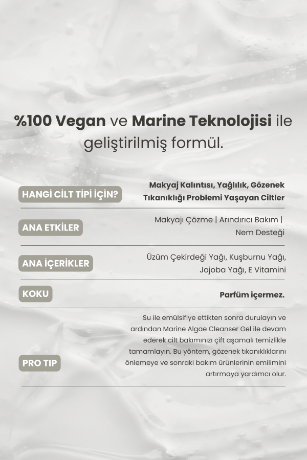 Marine Algae Süt Formlu Makyaj & Spf Temizleyici Yağ 200 Ml