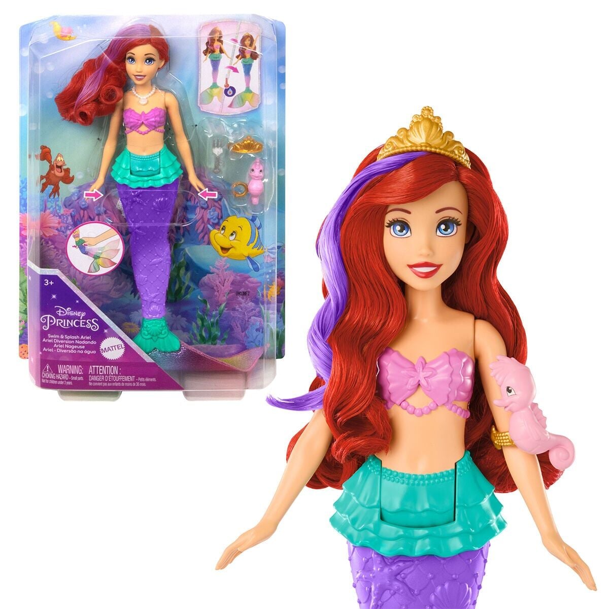 Hpd43 Disney Prensesi Ariel Yüzen Ve Renk Değiştiren Küçük Deniz Kızı