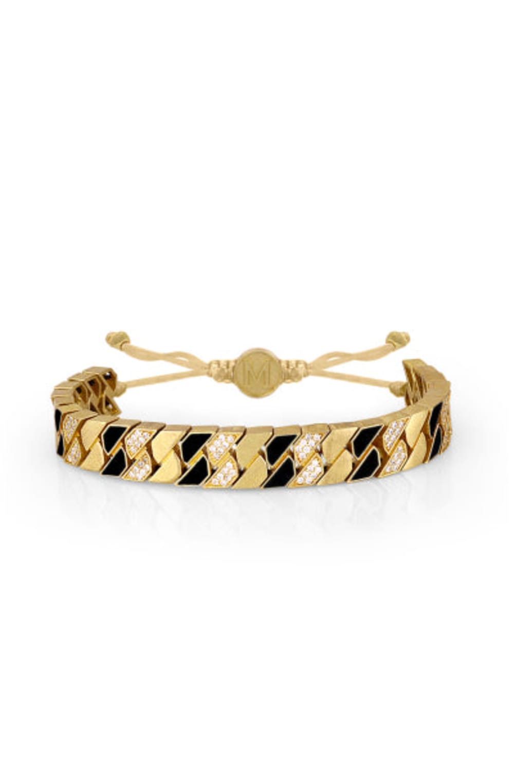 Melon-Gold Stone Black Chain Bileklik-Bileklik-1-milagron.live