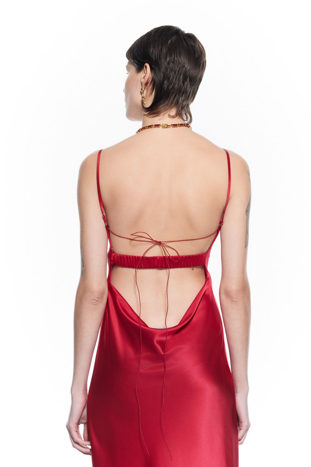Lea Silk Dress Red