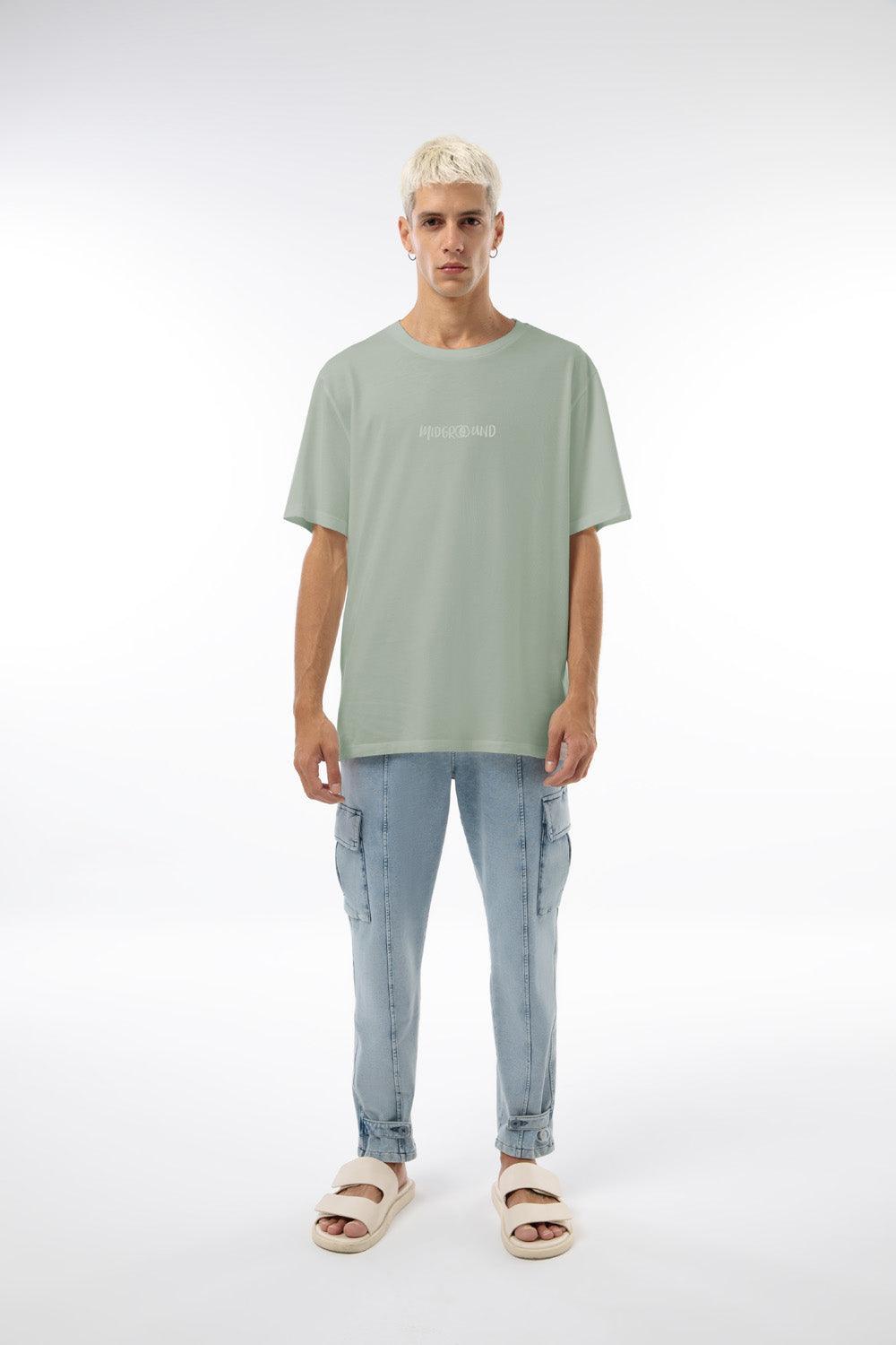 Midground-Basic T-shirt - Silver Green-T-Shirts-1-milagron.live