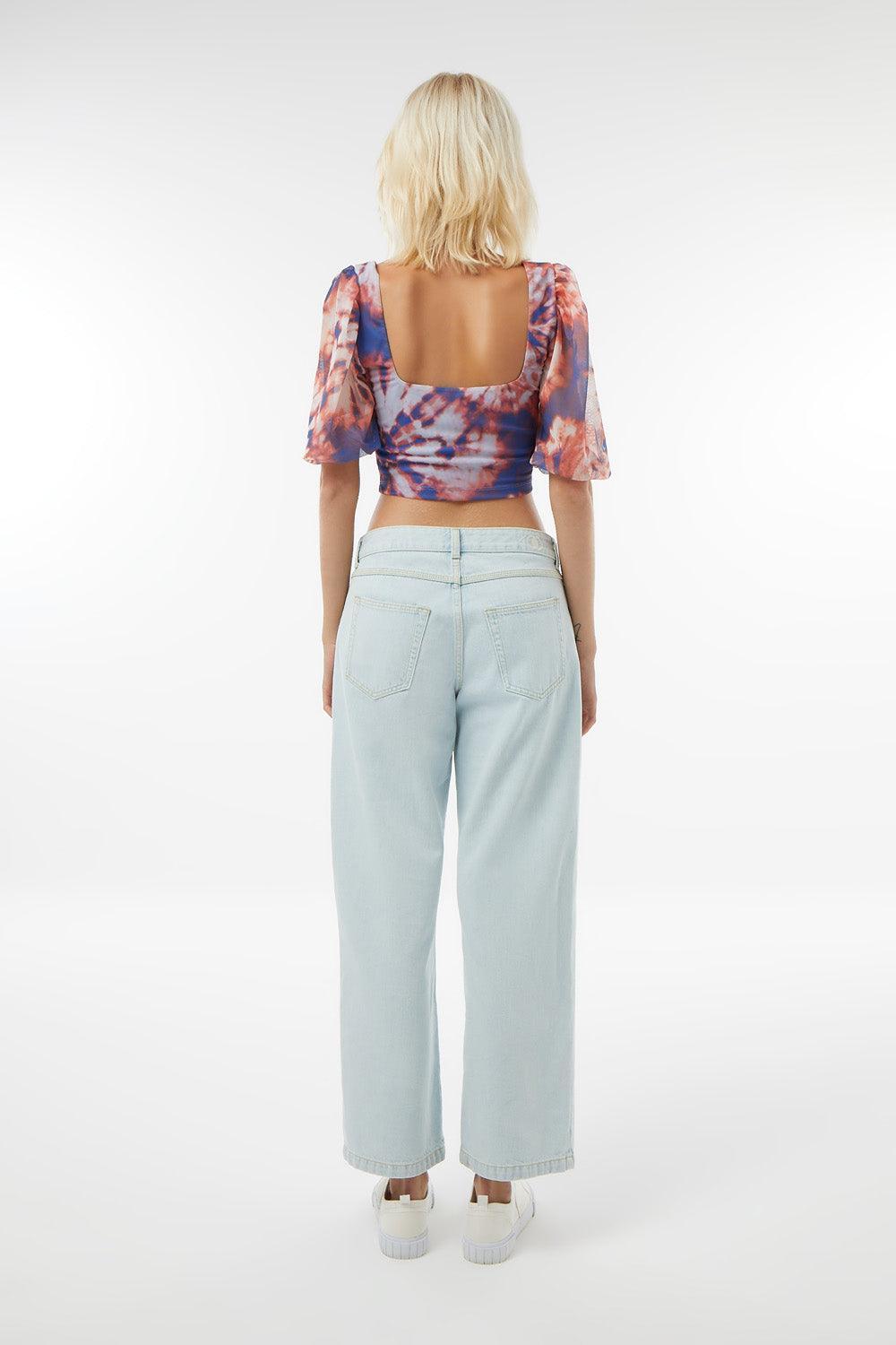 Midground-Batik Desenli Mesh Crop Top-Crop Top-3-milagron.live