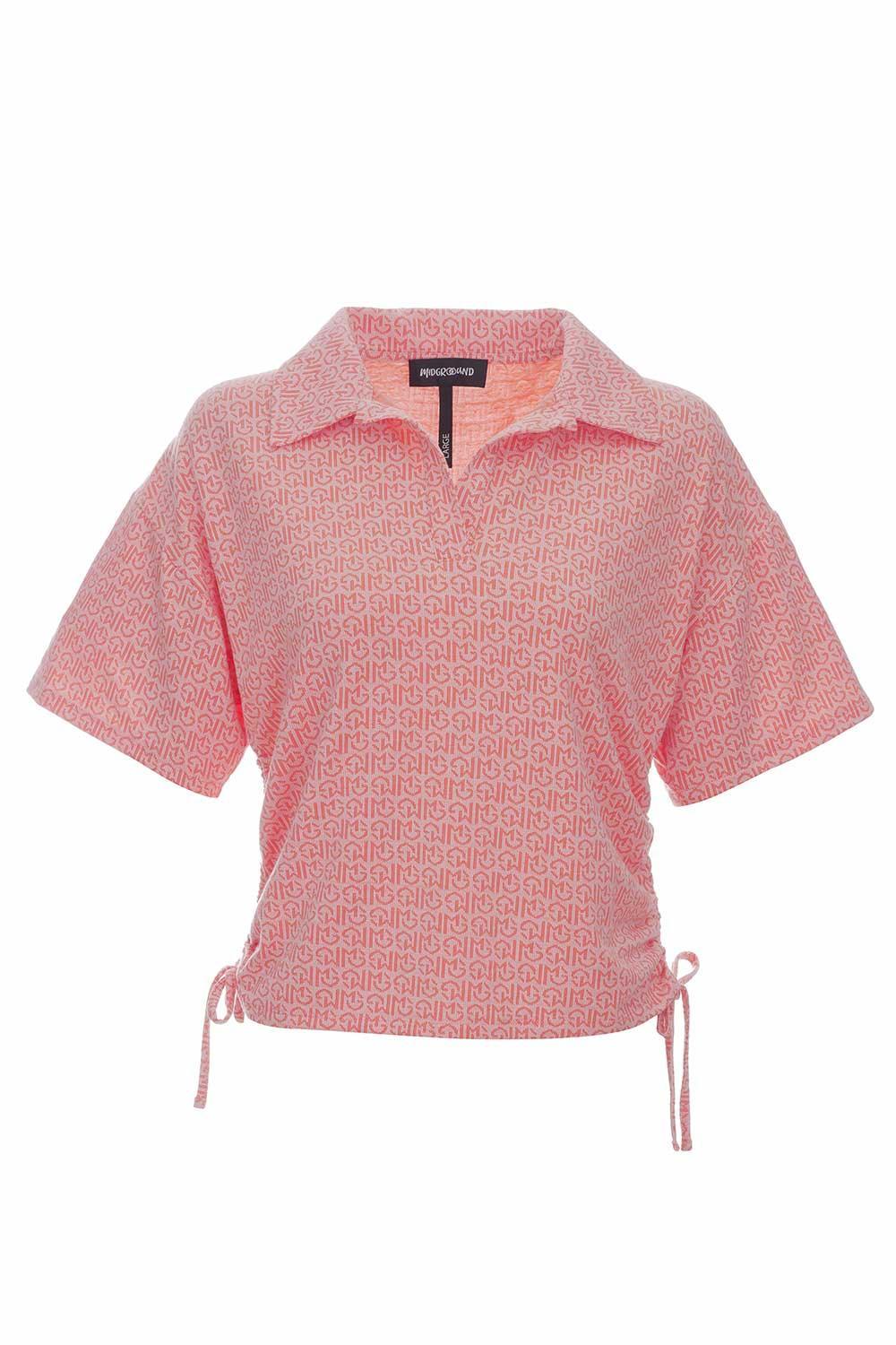 Midground-Monogram Yakalı Crop Top-T-Shirts-1-milagron.live