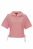 Midground-Monogram Yakalı Crop Top-T-Shirts-1-milagron.live