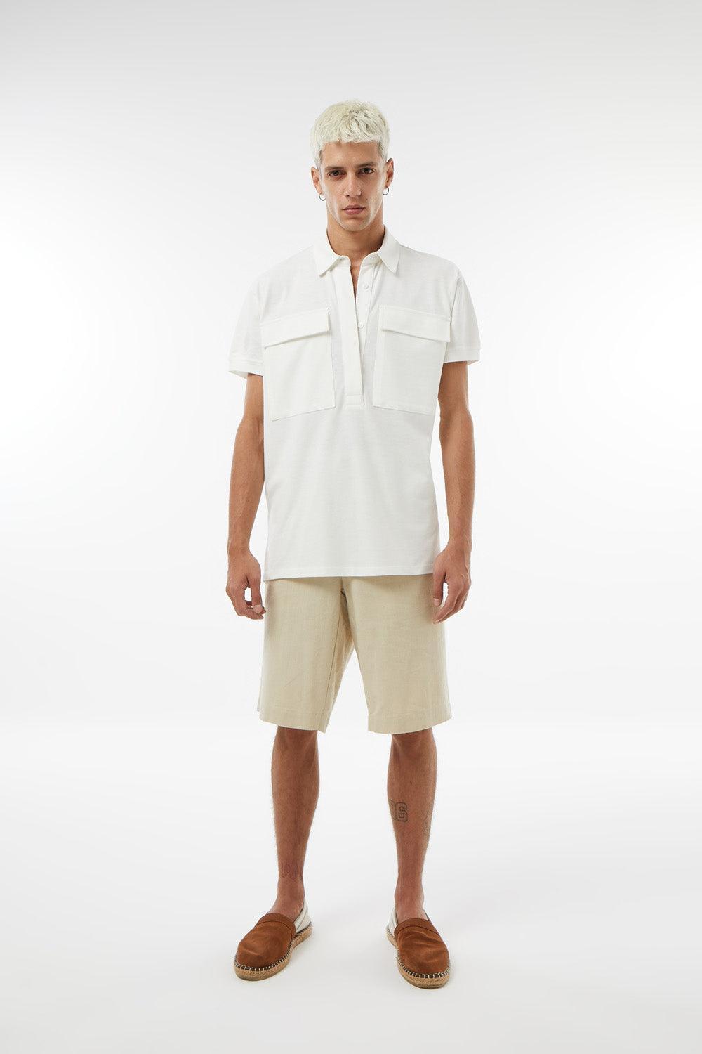 Midground-Polo Yaka Keten Tshirt-T-Shirts-1-milagron.live