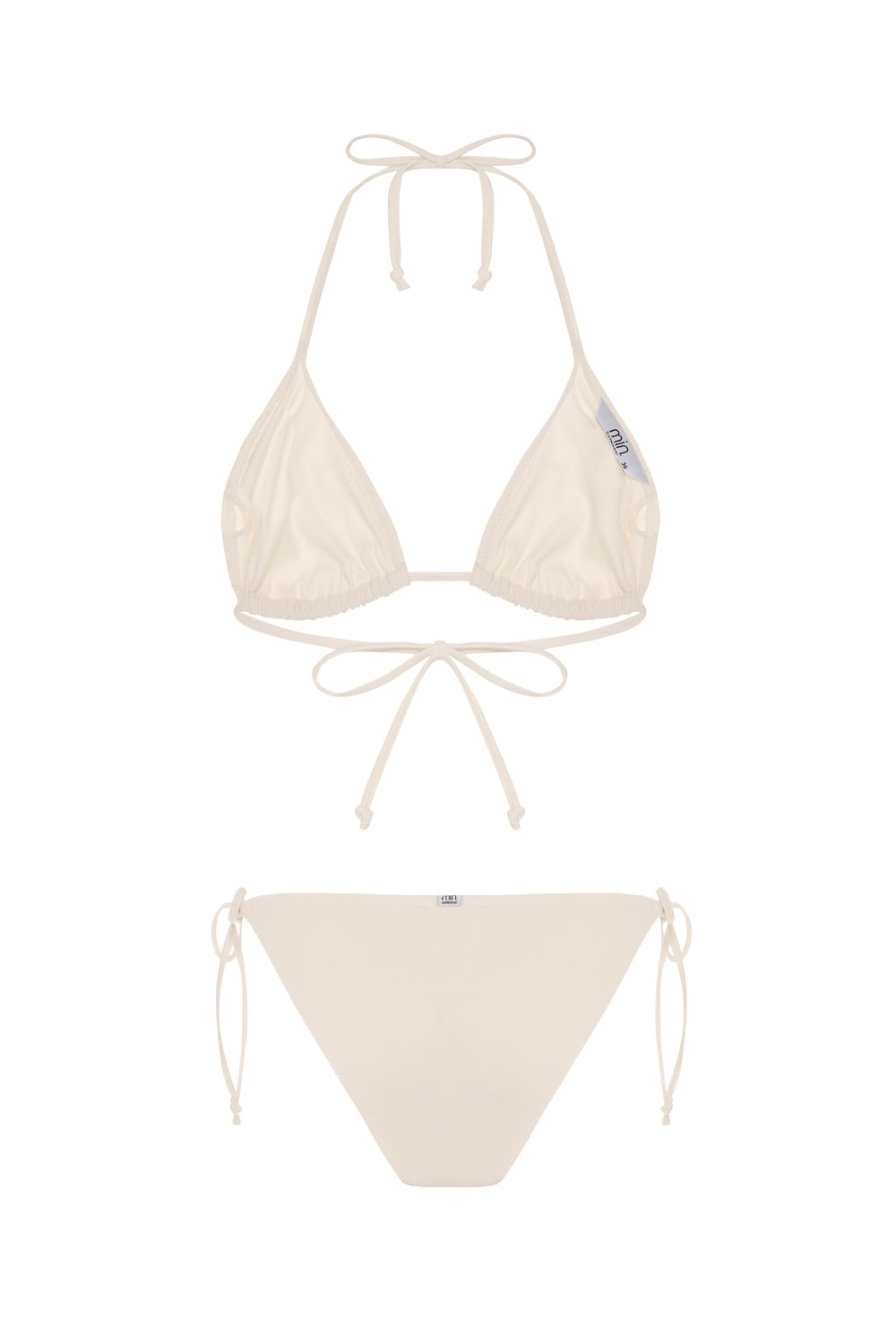 İncili Beyaz Üçgen Bikini Altı - 1