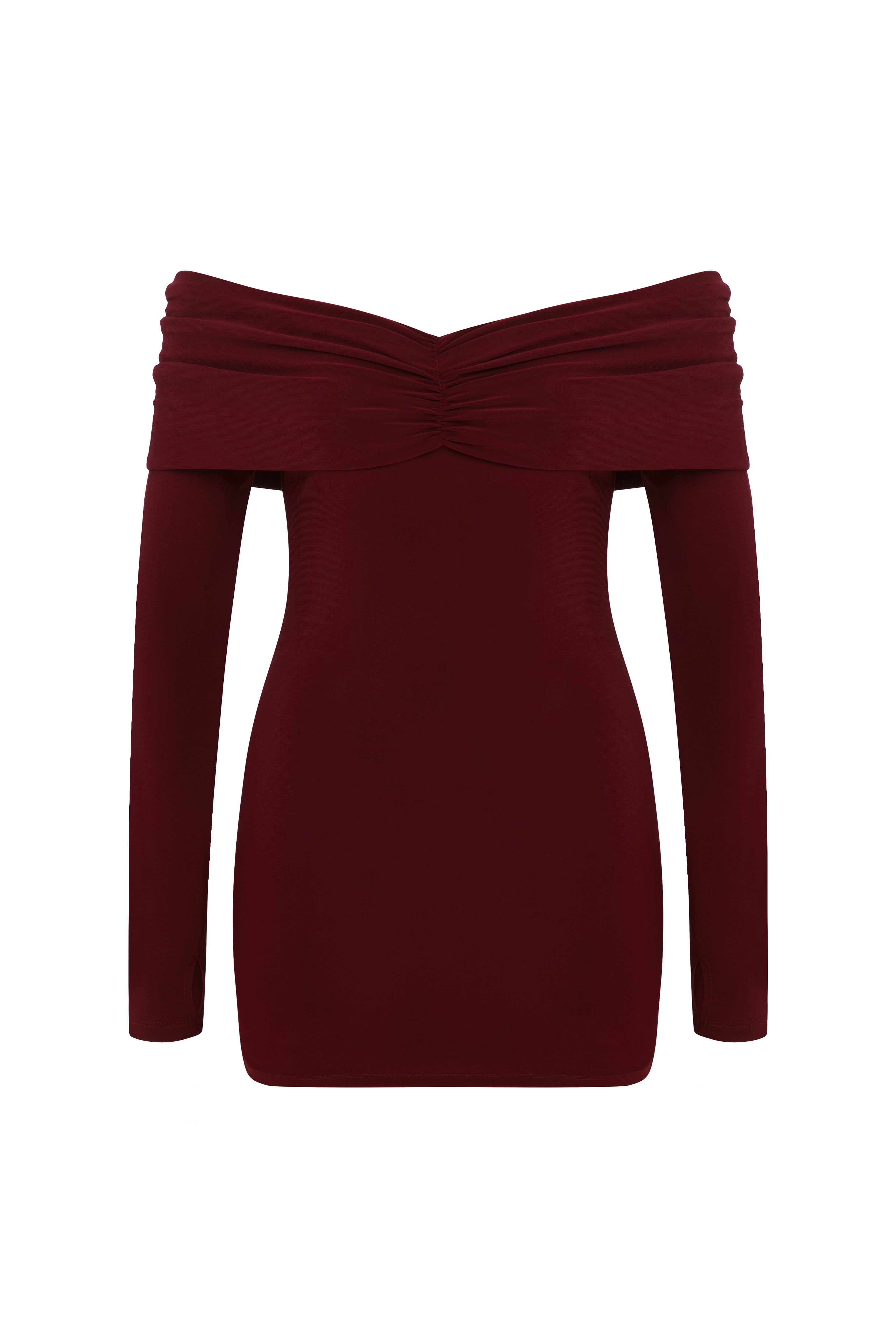 Gigi Burgundy Mini Dress - 1