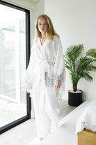 Fransiz Dantelli Keten KiMono-Pantolon Takim