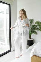 Fransiz Dantelli Keten KiMono-Pantolon Takim