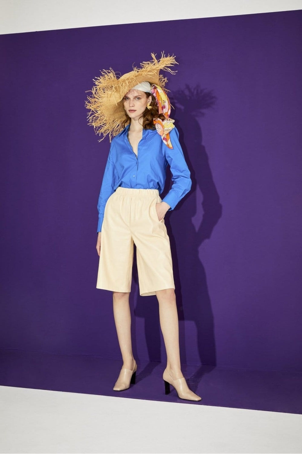Mokoshe-French Riviera & Orange, Blue And Yellow - Cotton-Şal & Fular-3-milagron.live
