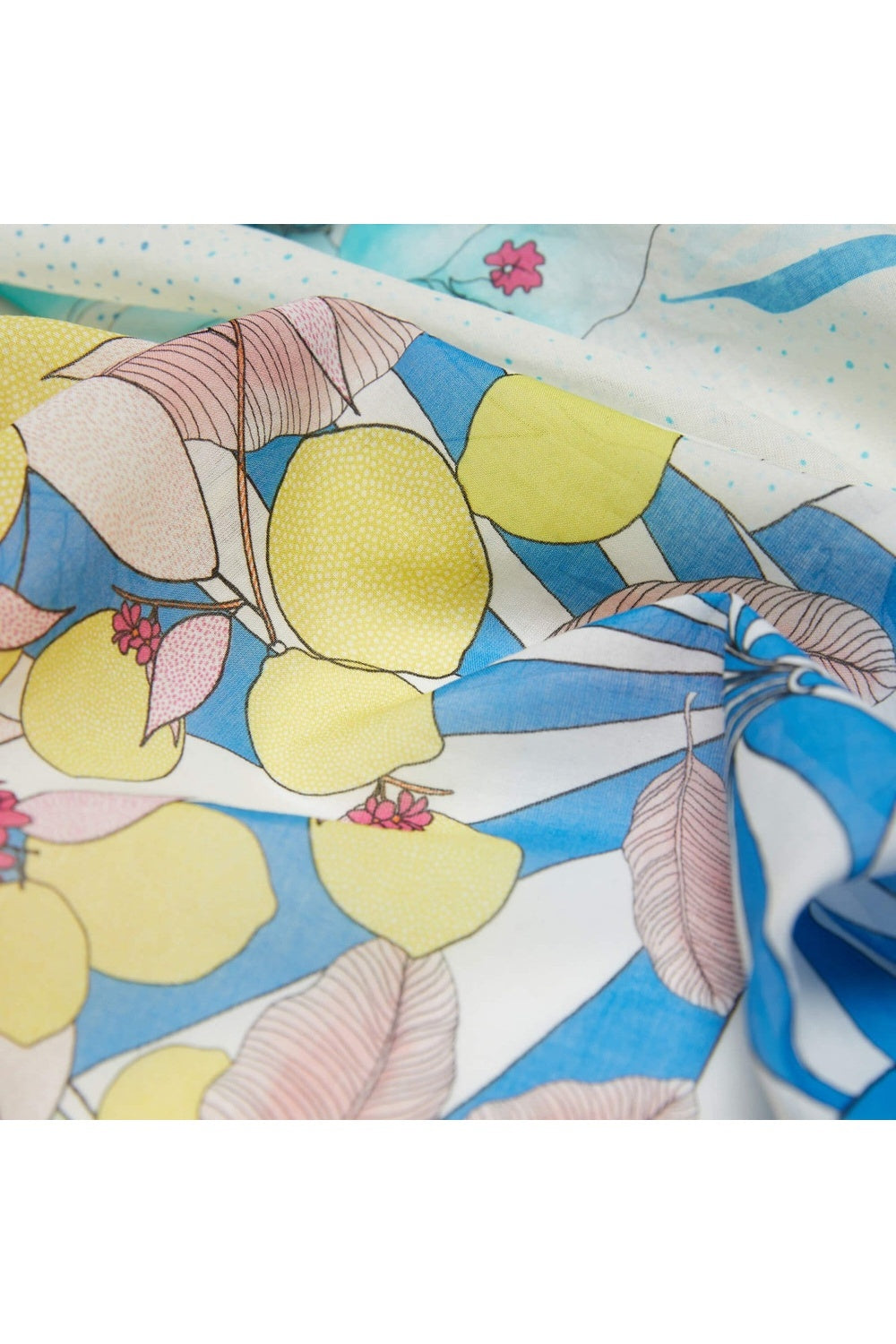 Mokoshe-French Riviera & Orange, Blue And Yellow - Cotton-Şal & Fular-4-milagron.live