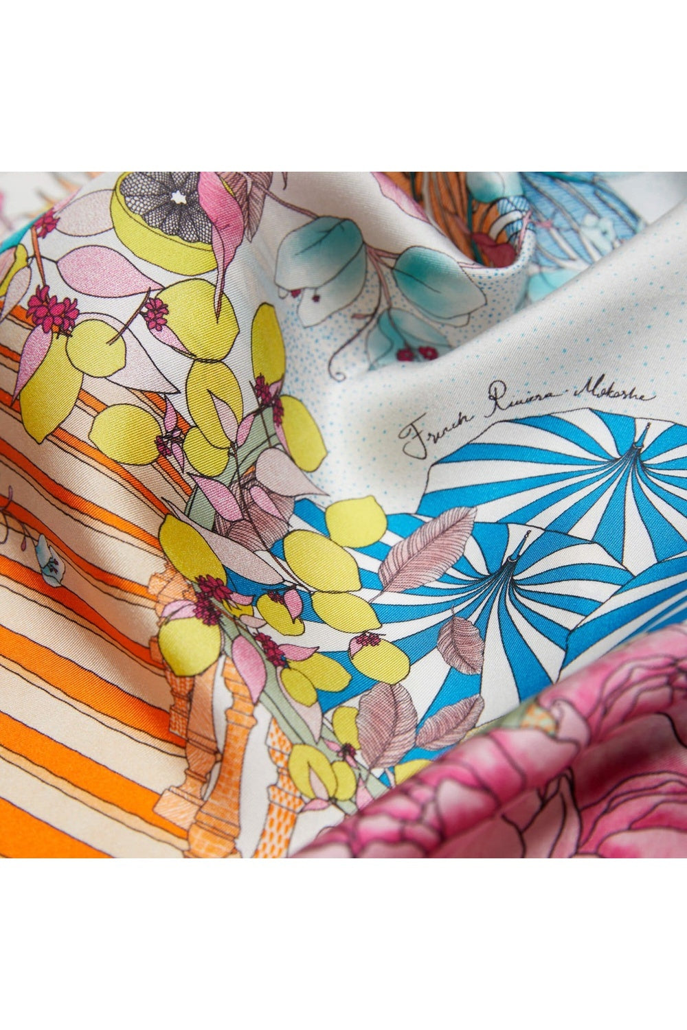 Mokoshe-French Riviera & Orange, Blue And Yellow - Cotton-Şal & Fular-7-milagron.live
