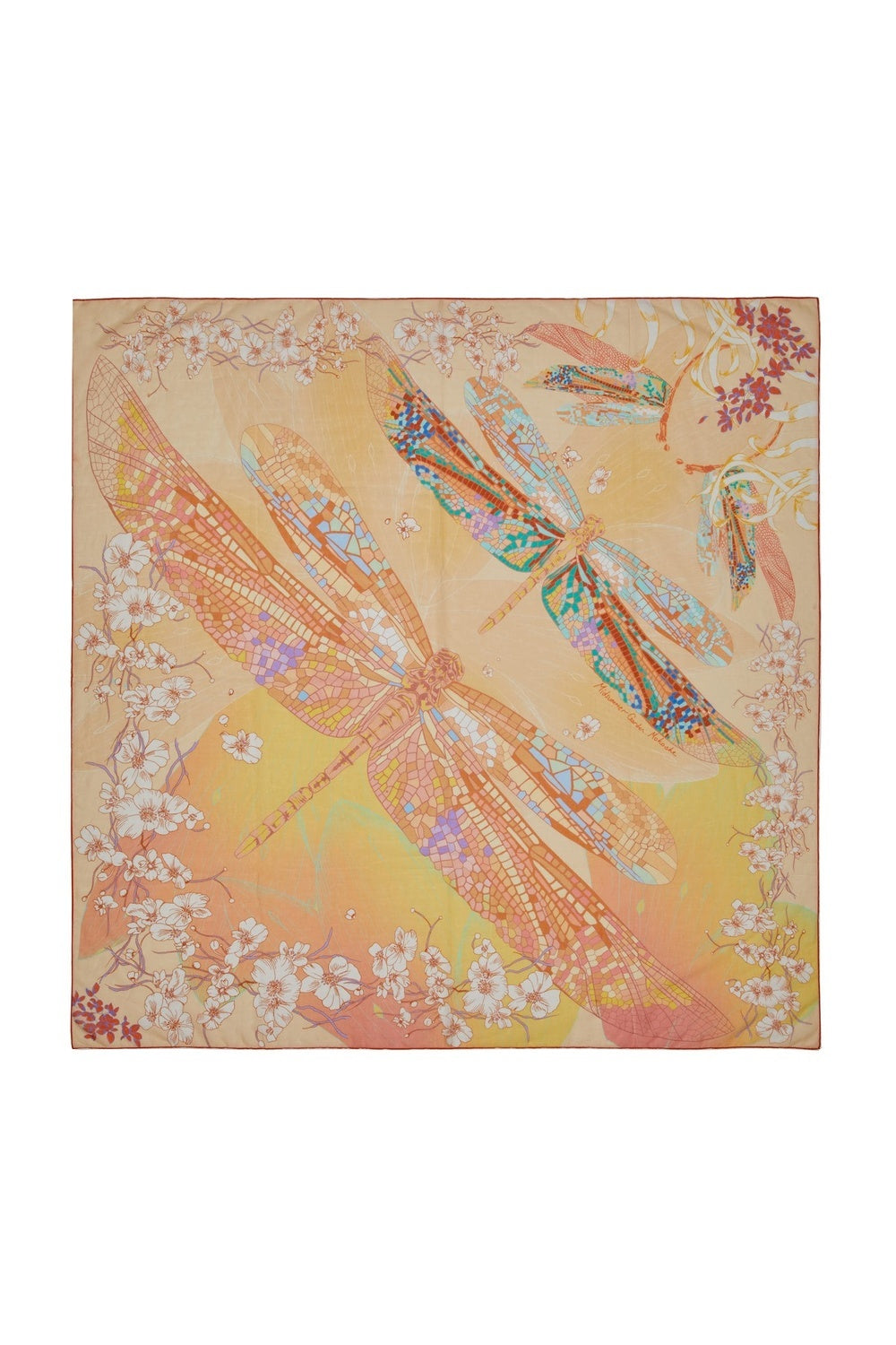 Mokoshe-Midsummer Garden & Yellow And Gold - Cotton-Şal & Fular-1-milagron.live