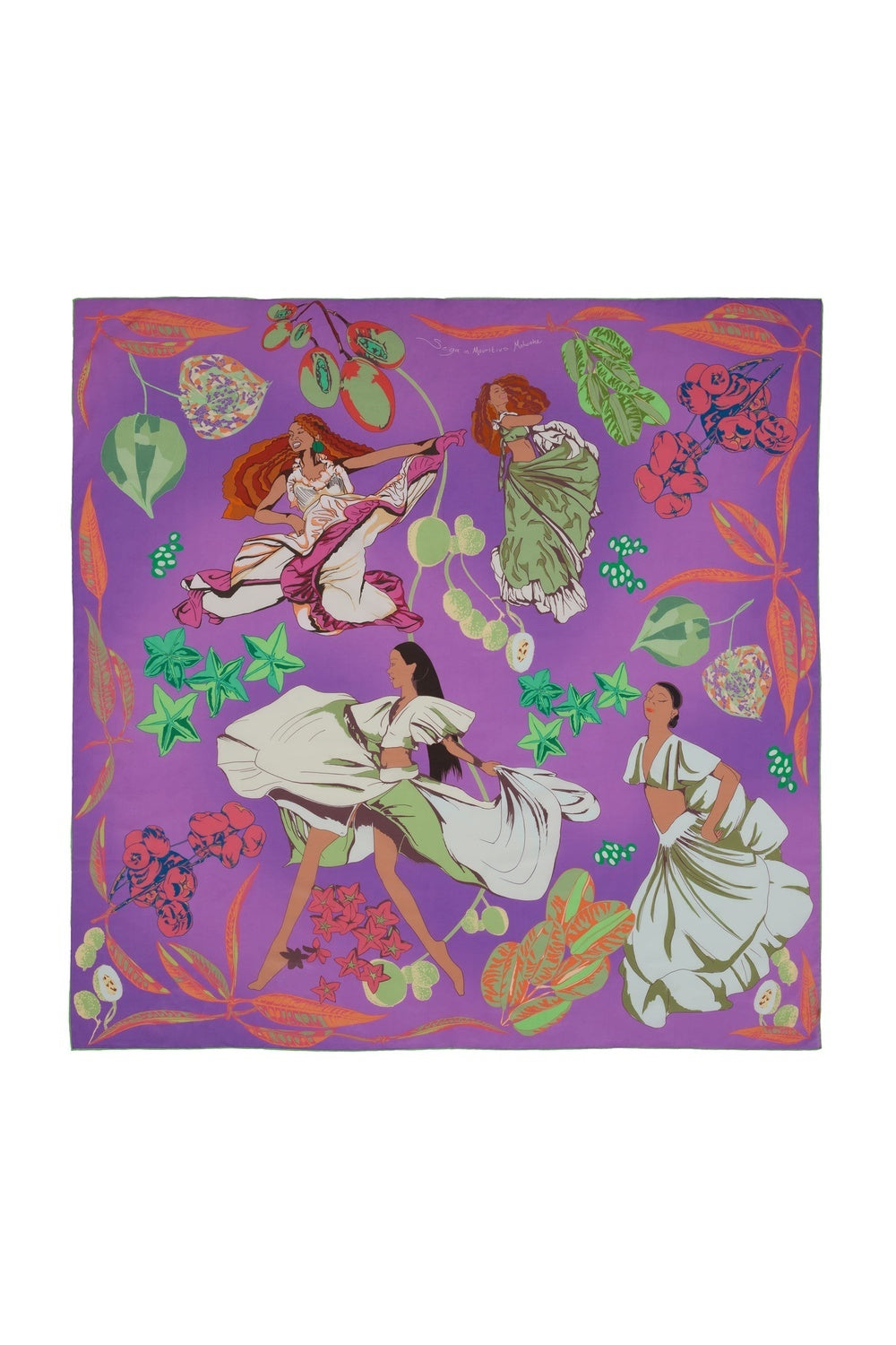 Mokoshe-Saga In Mauritius & Purple And Green-Şal & Fular-2-milagron.live