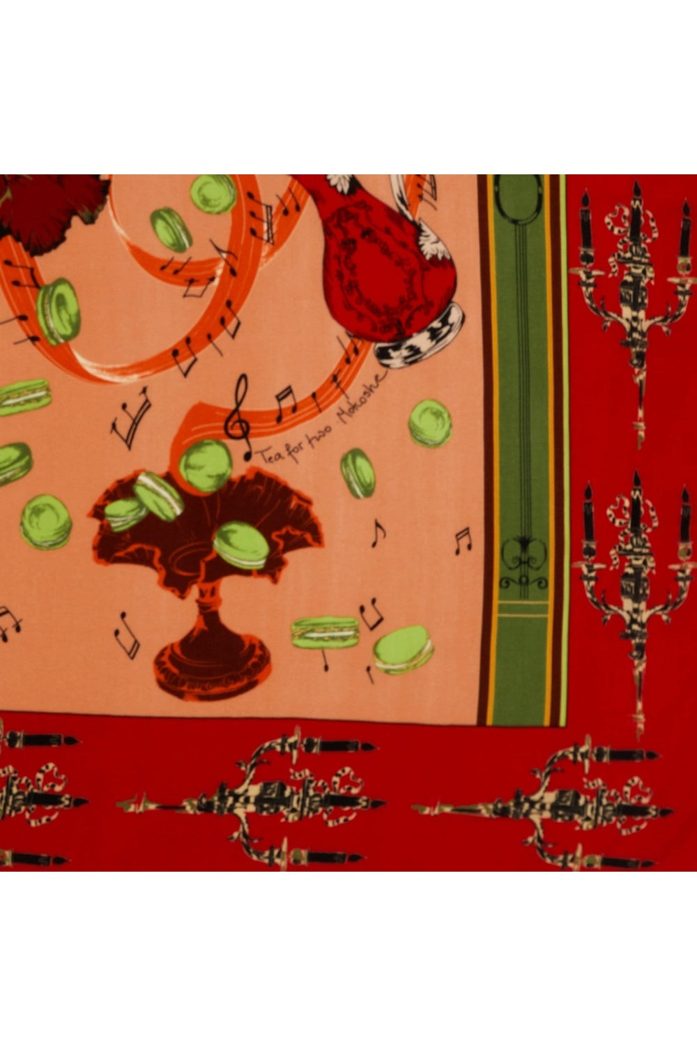 Mokoshe-Tea For Two & Red And Green - Silk-Şal & Fular-8-milagron.live