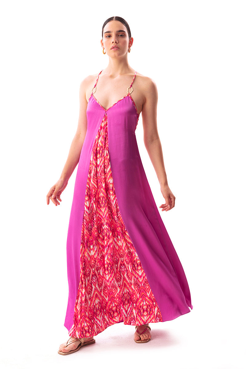 Movom Swimwear-Santo V Neck Maxi Dress🌱-Elbise-3-milagron.live
