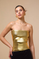 Mozto-Cruz Gold Printed Straplez Crop Top Bustiyer-Büstiyer-3-milagron.live