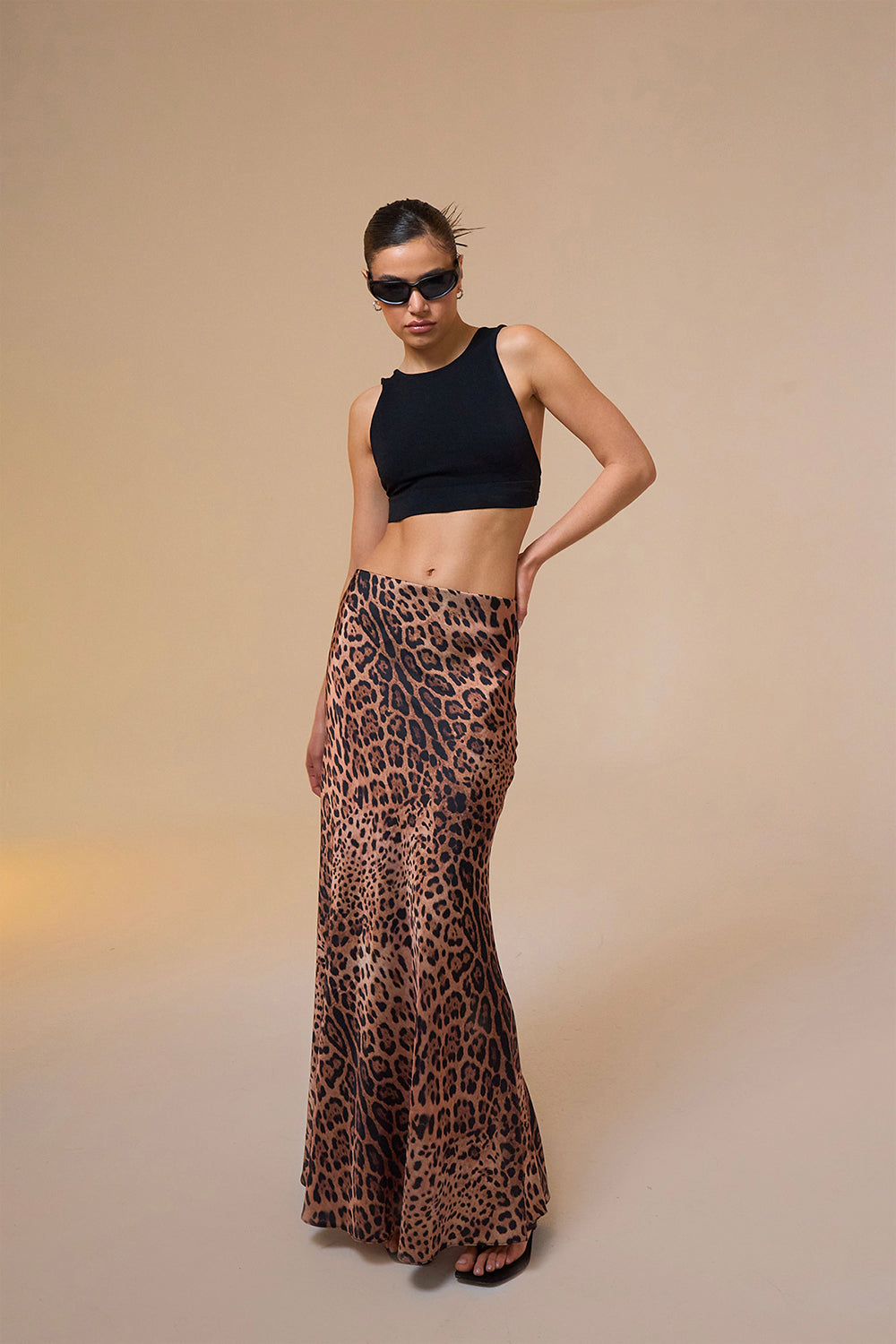 Mozto-Larissa Leopar Printed Maxi Skirt-Etek-3-milagron.live