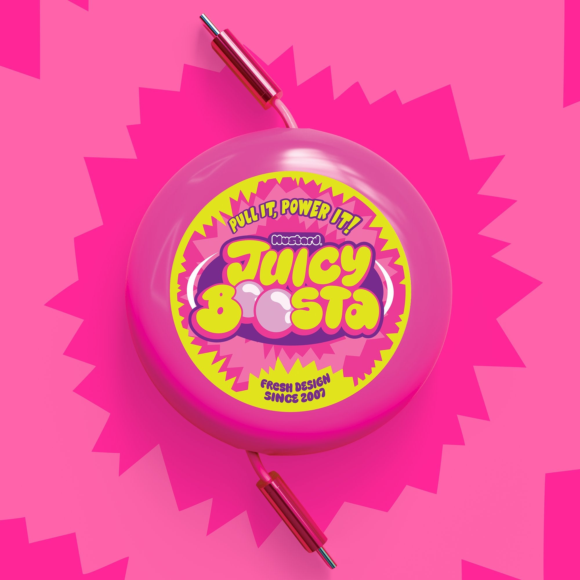 Mustard Juicy Boosta Usb-C 100W Hızlı Şarj Kablosu - Pembe