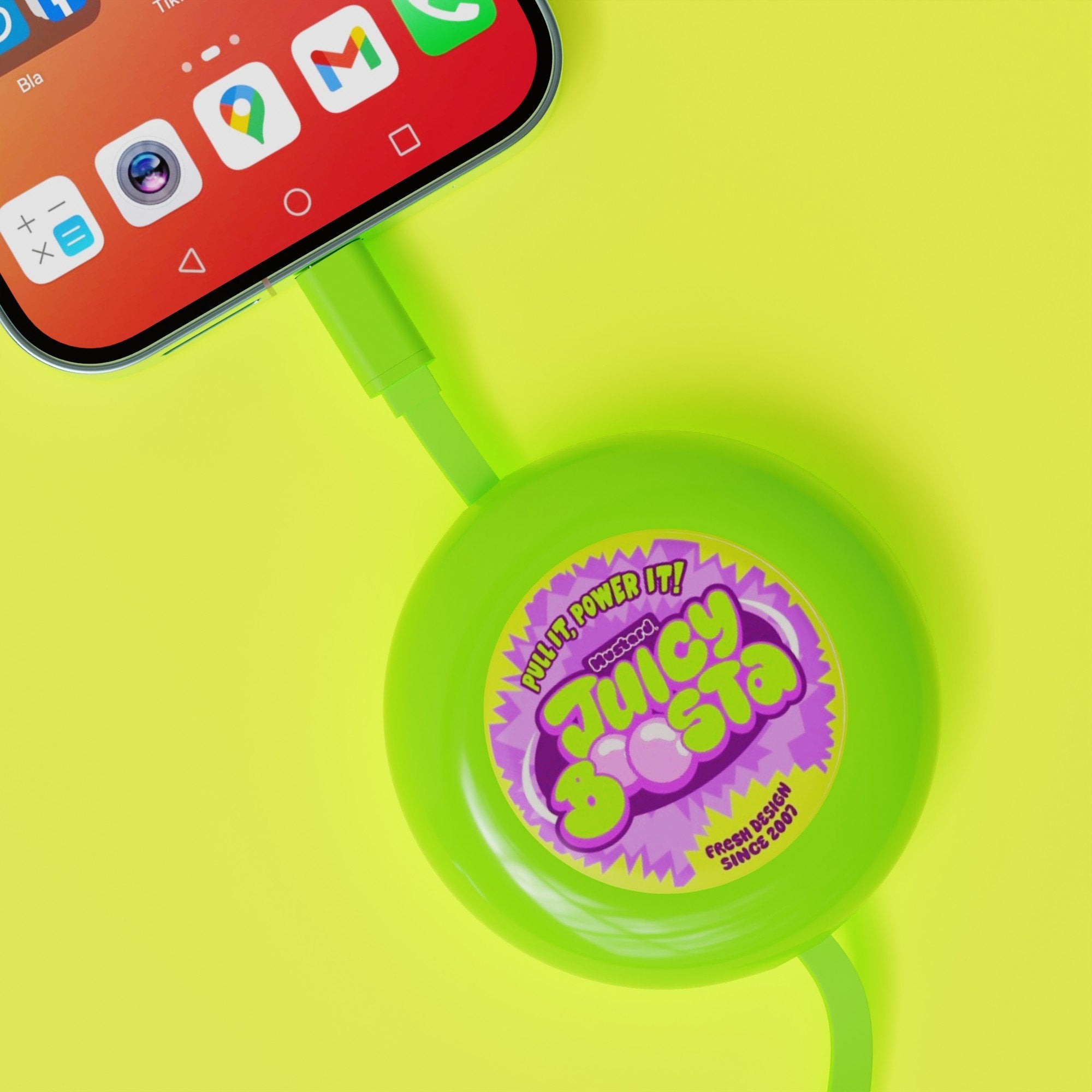 Mustard Juicy Boosta Usb-C 100W Hızlı Şarj Kablosu - Yeşil