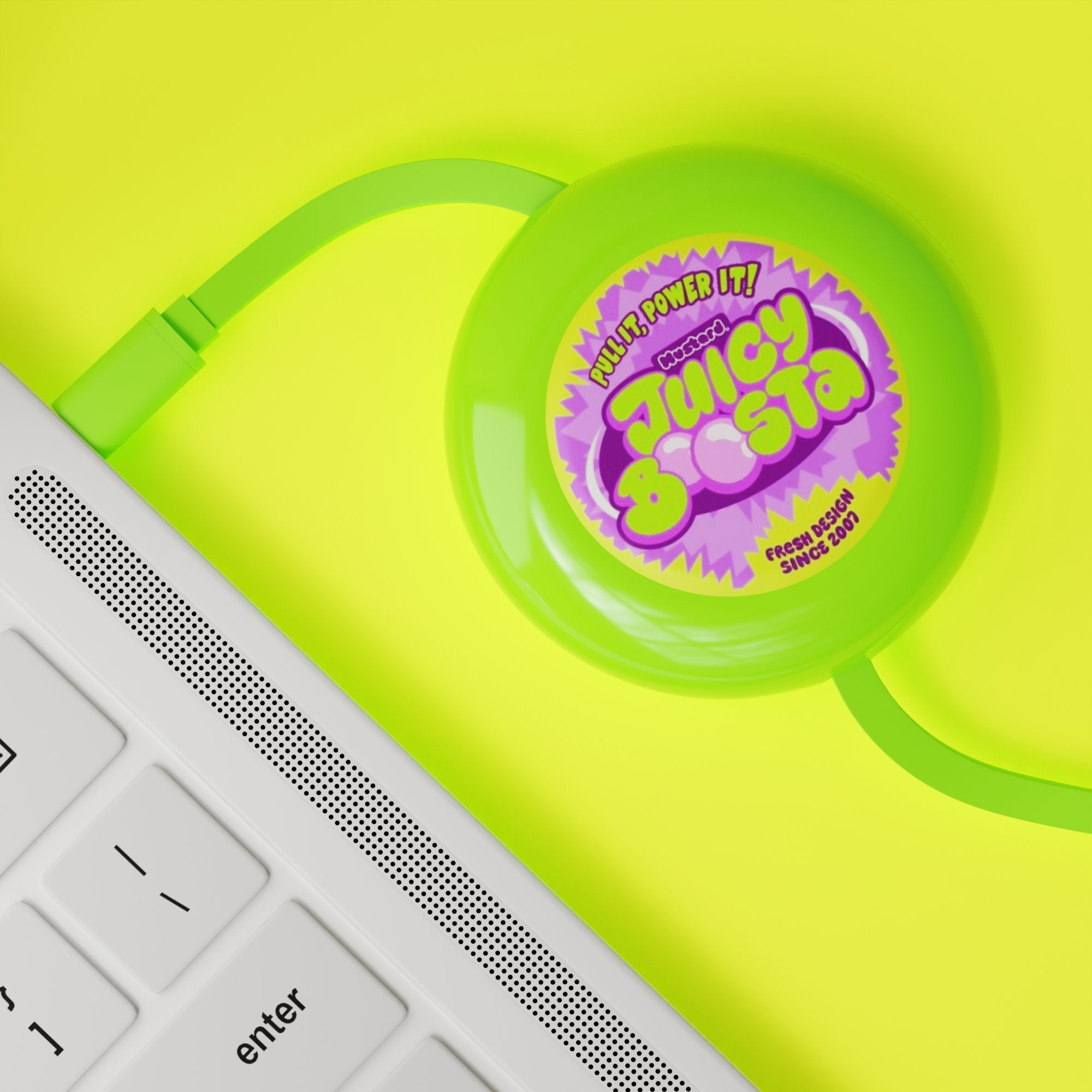 Mustard Juicy Boosta Usb-C 100W Hızlı Şarj Kablosu - Yeşil