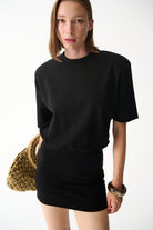 Naia-Miu T Shirt Elbise / Siyah-Elbise-6-milagron.live