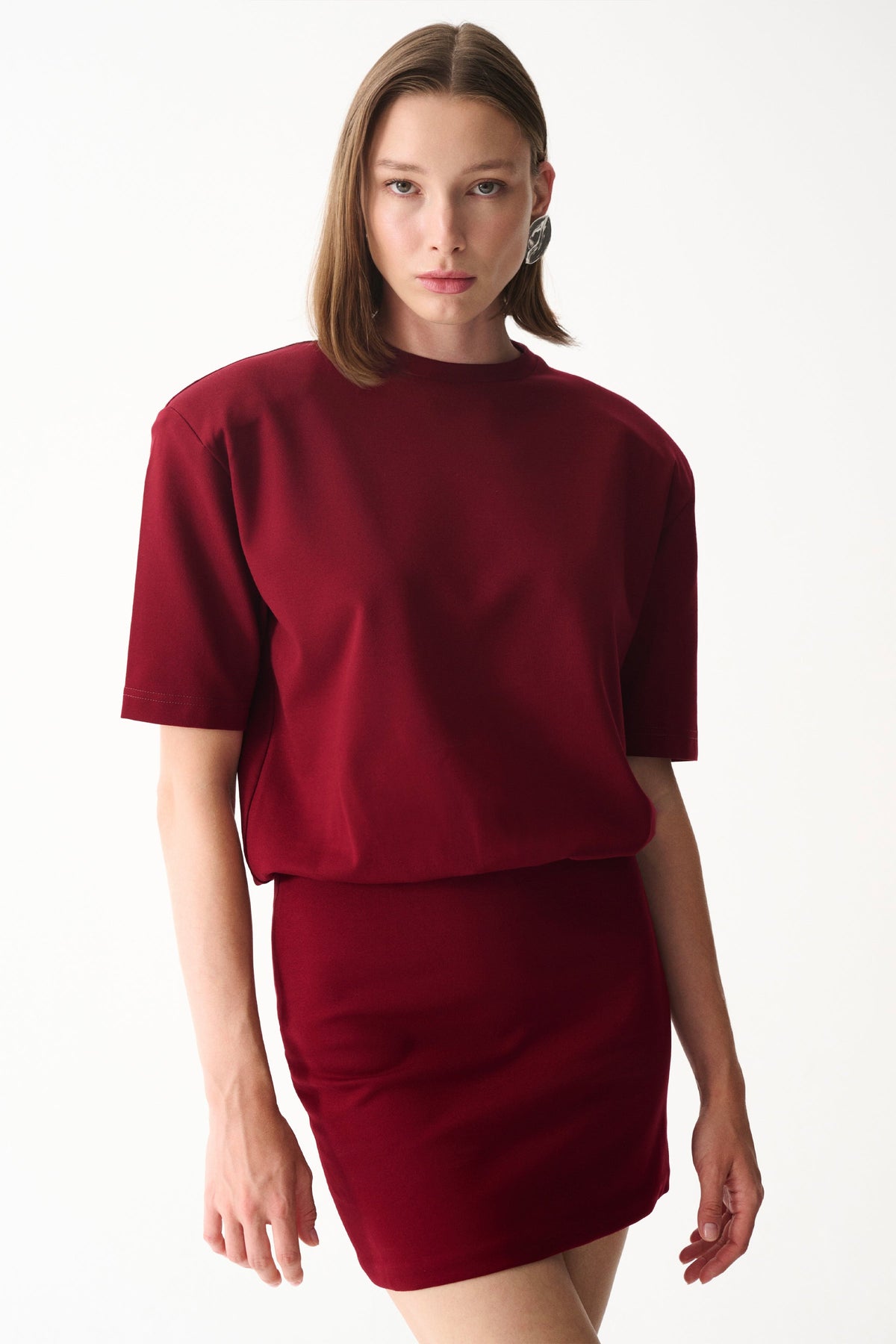 Naia-Miu T Shirt Elbi̇se / Bordo-Elbise-2-milagron.live