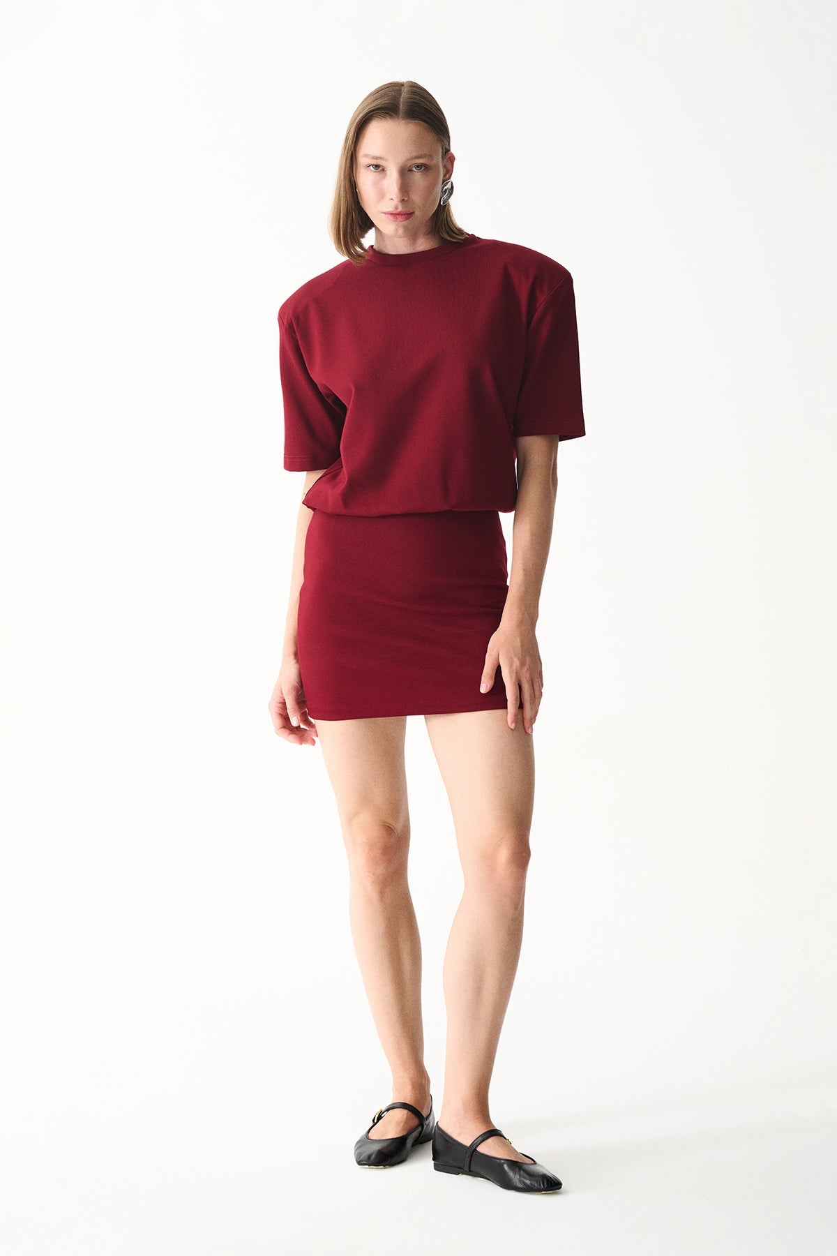 Naia-Miu T Shirt Elbi̇se / Bordo-Elbise-3-milagron.live