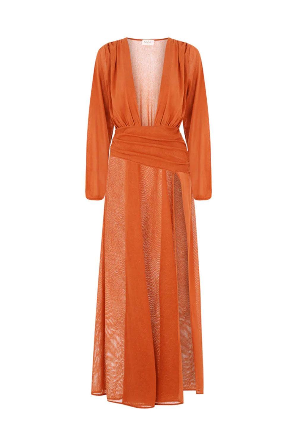 Naïve Atelier-Linda Burnt Orange-Elbise-1-milagron.live