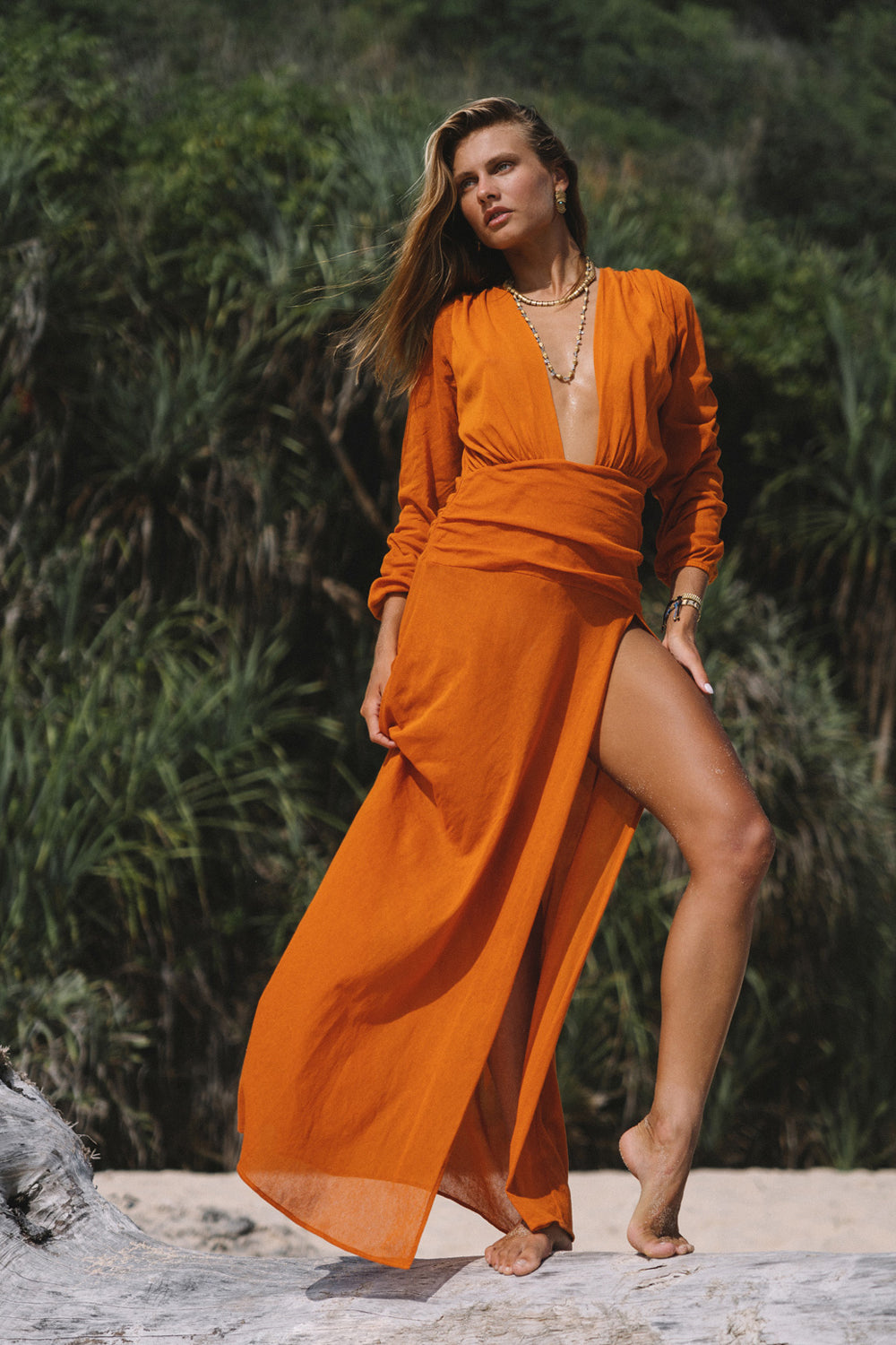 Naïve Atelier-Linda Burnt Orange-Elbise-4-milagron.live