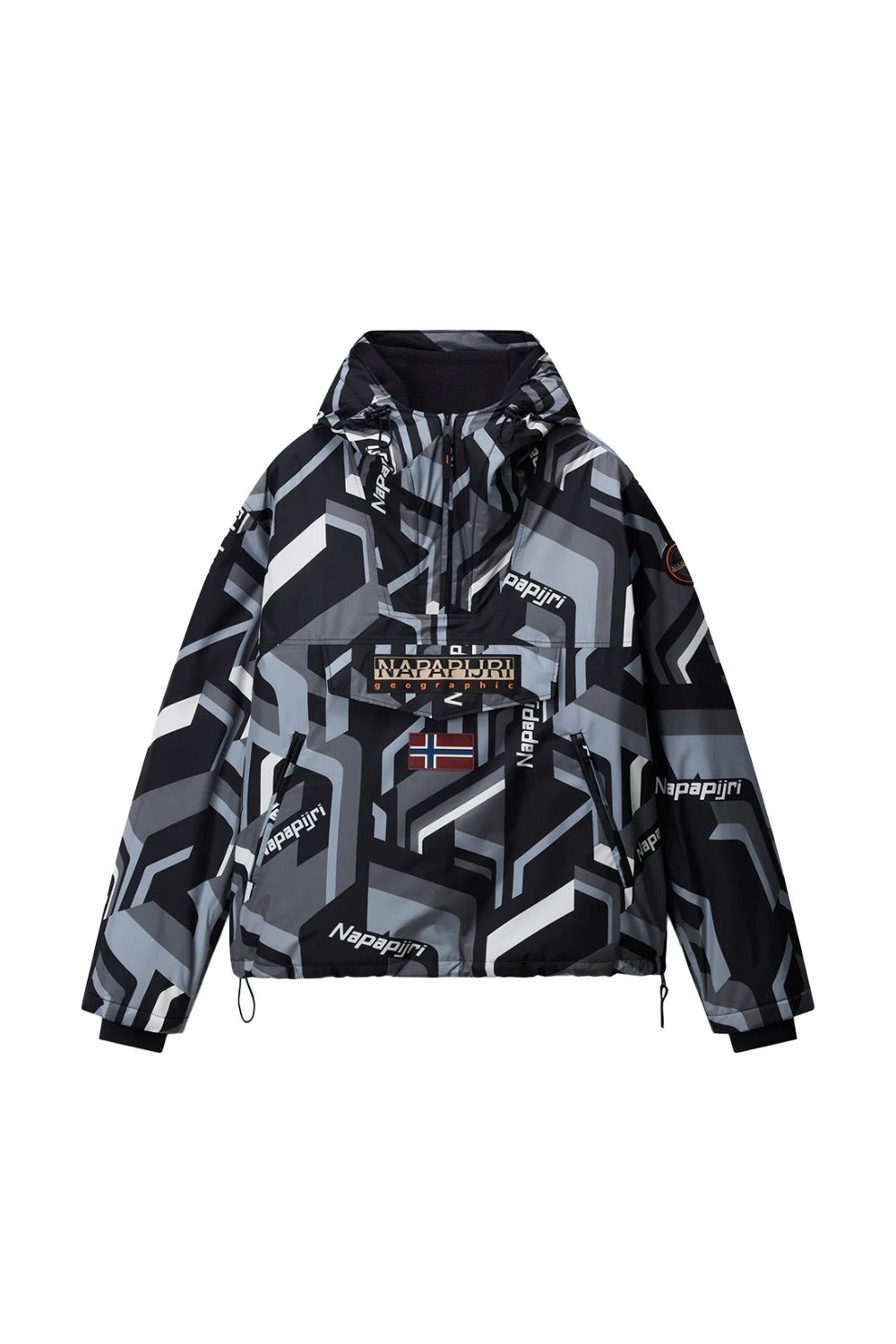 Napapijri-Rainforest Next Anorak Jacket Siyah/Gri Erkek Mont-Mont-1-milagron.live
