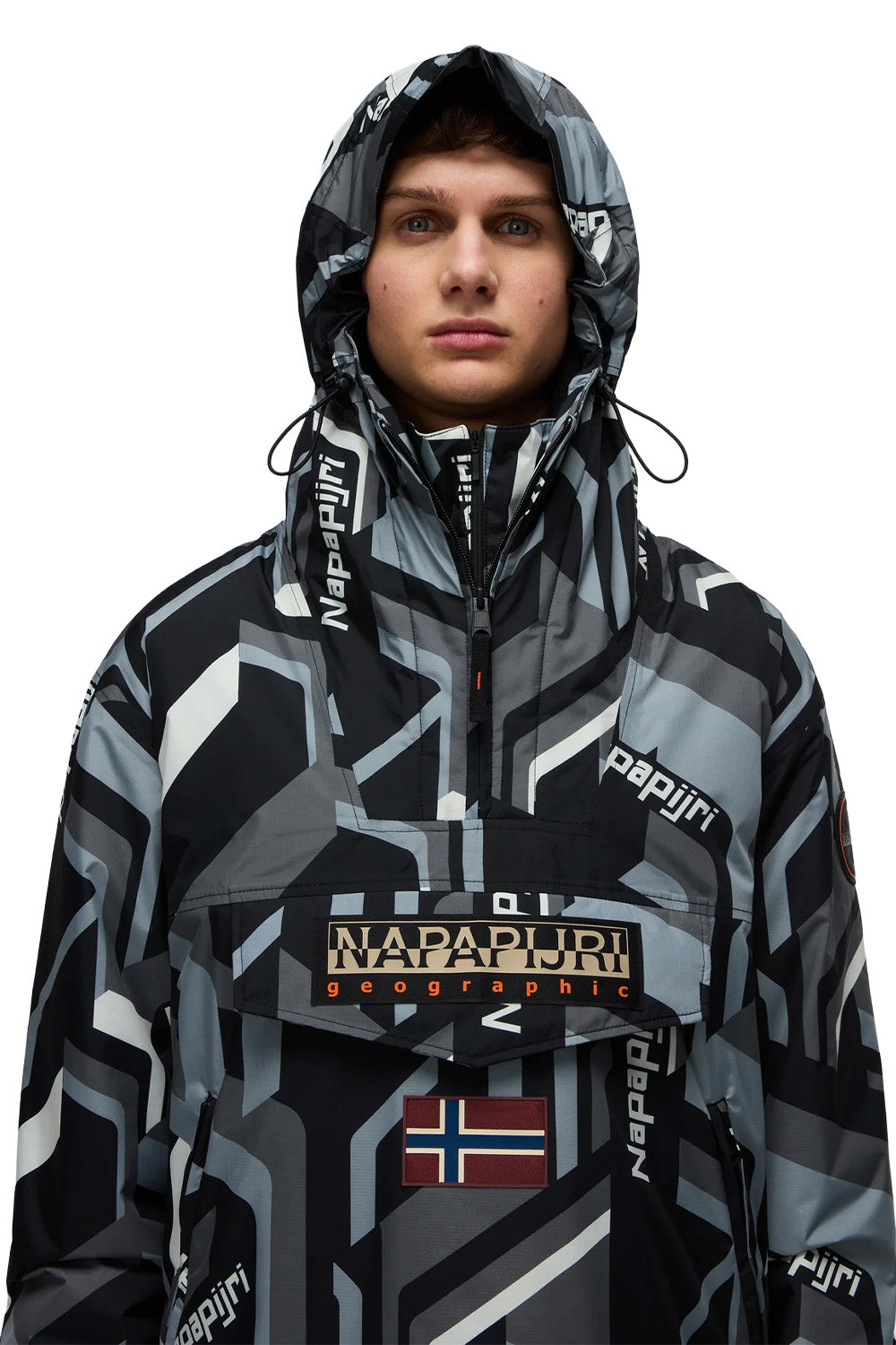 Napapijri-Rainforest Next Anorak Jacket Siyah/Gri Erkek Mont-Mont-3-milagron.live