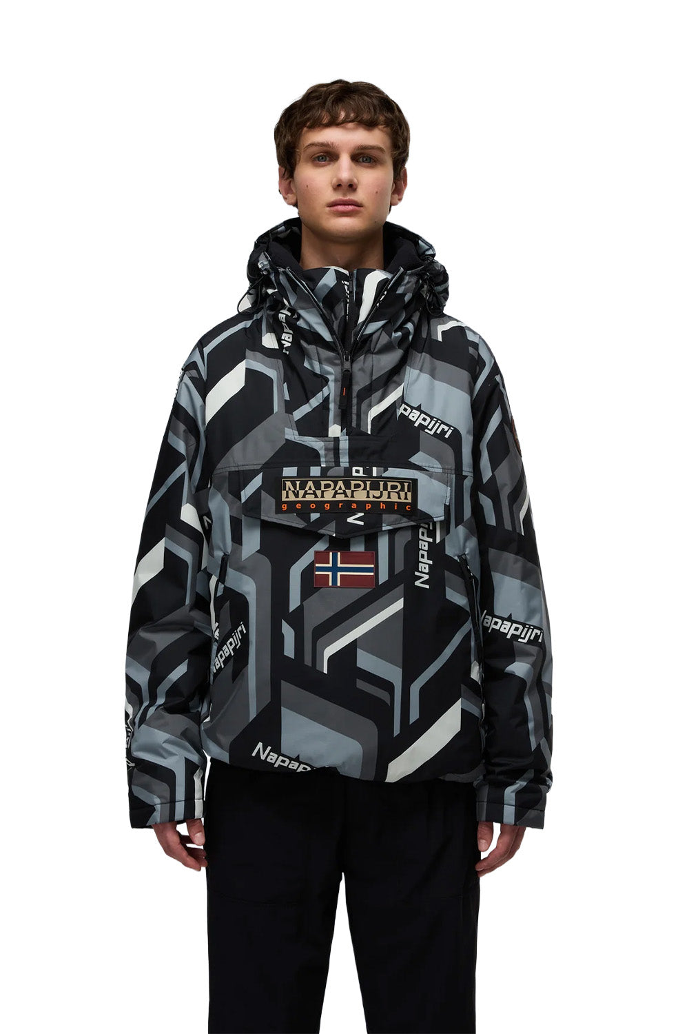 Napapijri-Rainforest Next Anorak Jacket Siyah/Gri Erkek Mont-Mont-5-milagron.live