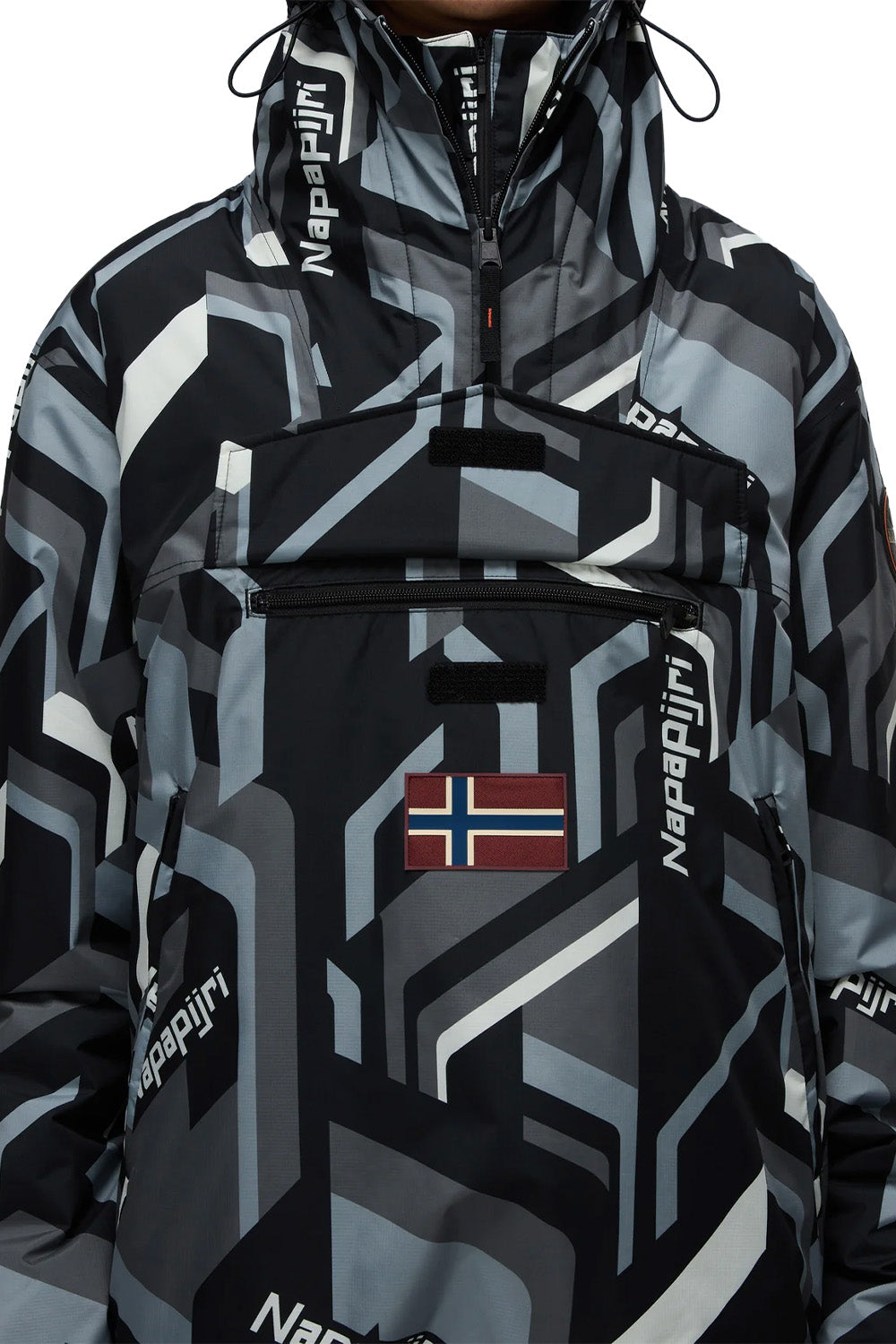 Napapijri-Rainforest Next Anorak Jacket Siyah/Gri Erkek Mont-Mont-7-milagron.live