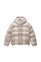 Napapijri-Napapijri ThermoFibre® Glane Check Puffer CORDURA® Jacket Ekoseli Krem Kadın Mont-Mont-1-milagron.live